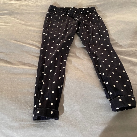 J. Crew Pants - J. Crew Sloan navy polkadot capris